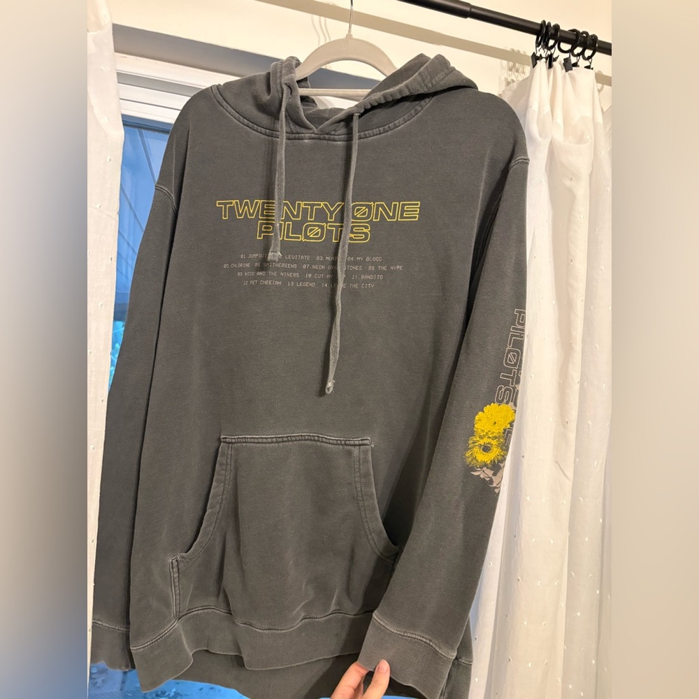 Twenty One Pilots Trench Era 2018 Charcoal Hoodie with Yellow Graphic